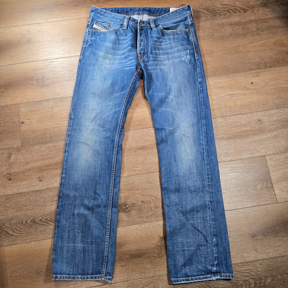 Diesel Viker Jeans Mens 33x32 Blue Button Fly Italy Vintage Y2K Straight Denim